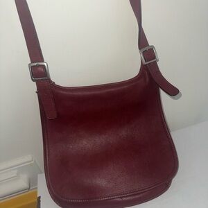 Vintage Coach Red Leather Shoulder Bag
